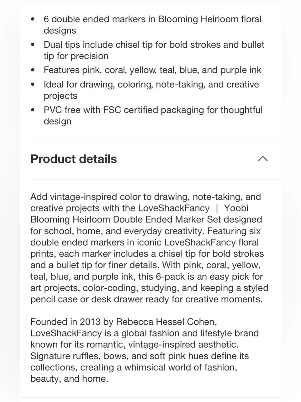LOVESHACKFANCY x TARGET MARKER SET